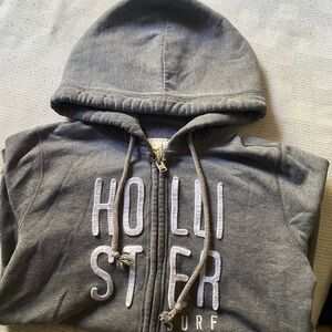 Hollister Charcoal Zip-Up Hoodie